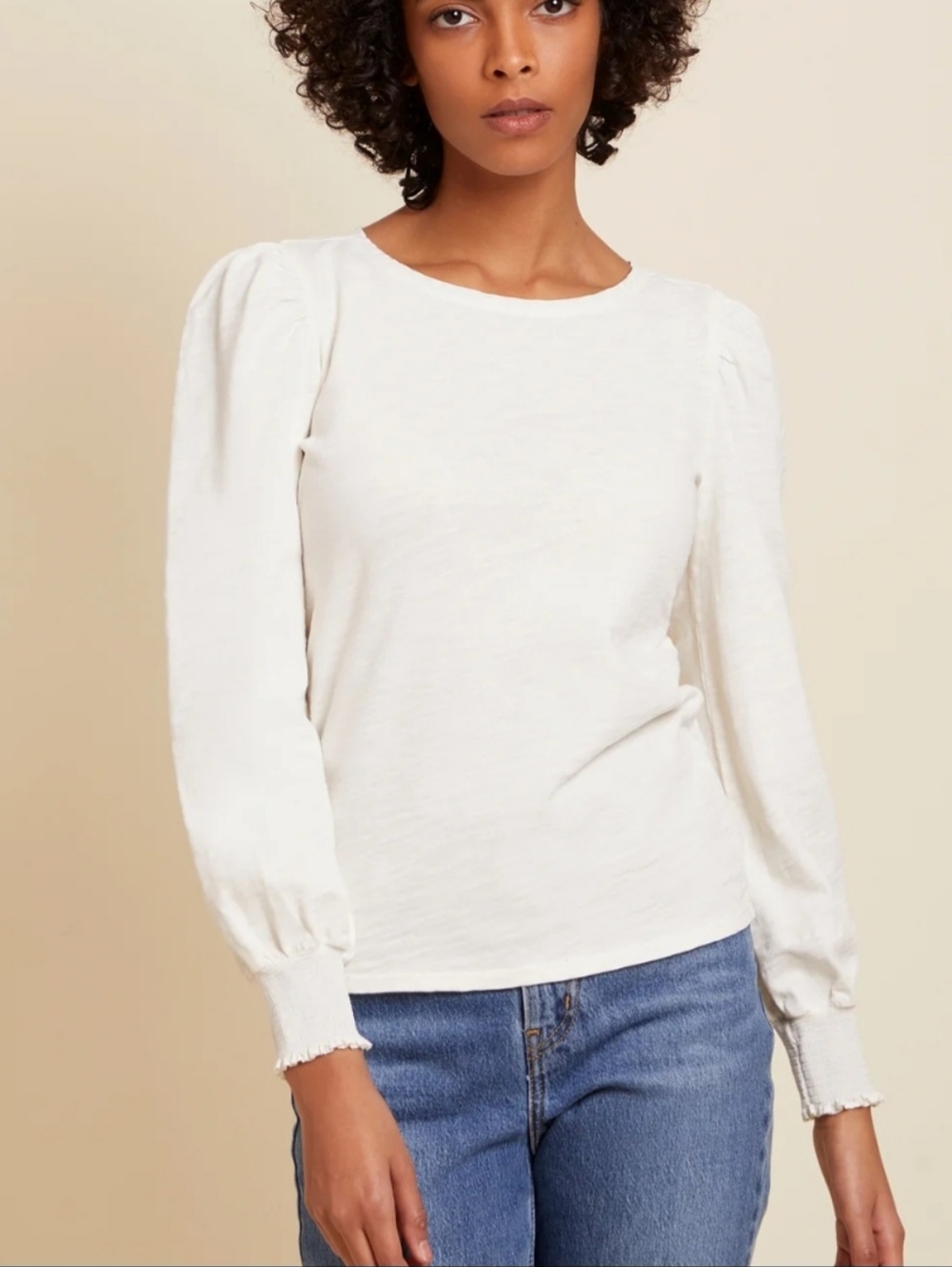 Nation LTD Ivory Floris Long Sleeve Top